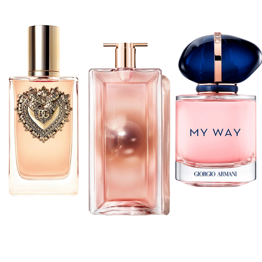 Set mit 3 Parfums: Dolce & Gabbana Devotion, Giorgio Armani My Way und Lancôme Idôle (je 100 ml)